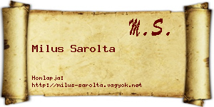 Milus Sarolta névjegykártya
